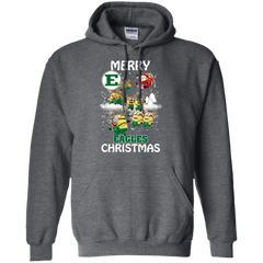 Eastern Michigan Eagles Ugly Christmas Sweaters Minions Santa Claus Merry Christmas Hoodie - The White Eagles