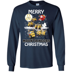 Appalachian State Mountaineers T Shirts Minions Santa Claus Merry Christmas LS Cotton T-Shirt - The White Eagles