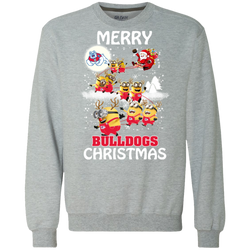 Fresno State Bulldogs Ugly Christmas Sweaters Minions Santa Claus Merry Christmas Sweatshirt - The White Eagles