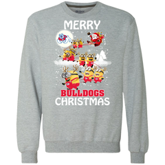 Fresno State Bulldogs Ugly Christmas Sweaters Minions Santa Claus Merry Christmas Sweatshirt - The White Eagles