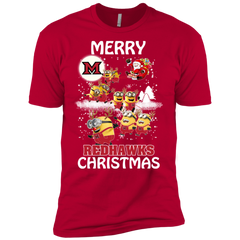 Miami Redhawks Ugly Christmas Sweaters Minions Santa Claus Merry Christmas Men's Sleeve Shirt - The White Eagles