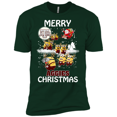 Texas A_amp_m Aggies Ugly Christmas Sweaters Minions Santa Claus Merry Christmas Men's Sleeve Shirt - The White Eagles