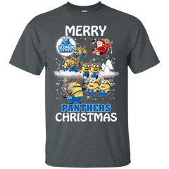 Georgia State Panthers Ugly Christmas Sweaters Minions Santa Claus Merry Christmas Cotton T-Shirt - The White Eagles