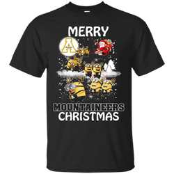 Appalachian State Mountaineers T Shirts Minions Santa Claus Merry Christmas Cotton T-Shirt - The White Eagles