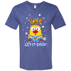 Minion Arkansas-pine Bluff Golden Lions Ugly Christmas Sweaters Let It Snow Men's V-Neck T-Shirt - The White Eagles