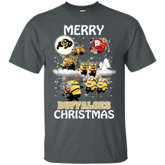 Colorado Buffaloes Ugly Christmas Sweaters Minions Santa Claus Merry Christmas Cotton T-Shirt - The White Eagles
