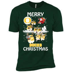 Oregon Ducks Ugly Christmas Sweaters Minions Santa Claus Merry Christmas Men's Sleeve Shirt - The White Eagles