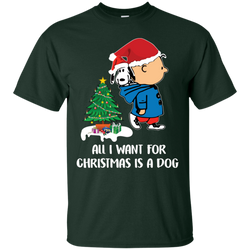 All I Want For Christmas Is A Dog Snoopy Charlie Brown The Peanuts Movie Cotton T-Shirt - The White Eagles