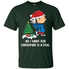 All I Want For Christmas Is A Dog Snoopy Charlie Brown The Peanuts Movie Cotton T-Shirt - The White Eagles