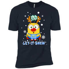 Minion North Dakota Fighting Hawks Ugly Christmas Sweaters Let It Snow Men's Sleeve Shirt - The White Eagles
