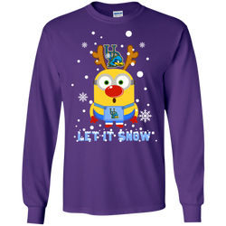 Minion Delaware Fightin_ Blue Hens Ugly Christmas Sweaters Let It Snow LS Cotton T-Shirt - The White Eagles