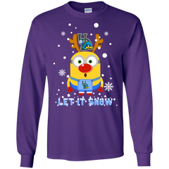 Minion Delaware Fightin_ Blue Hens Ugly Christmas Sweaters Let It Snow LS Cotton T-Shirt - The White Eagles