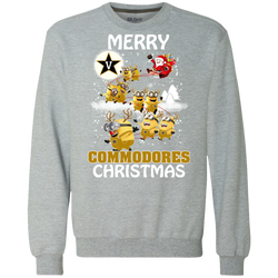 Vanderbilt Commodores Ugly Christmas Sweaters Minions Santa Claus Merry Christmas Sweatshirt - The White Eagles