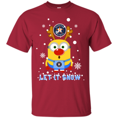 Minion Houston Astros  Ugly Christmas Sweaters Let It Snow Cotton T-Shirt - The White Eagles
