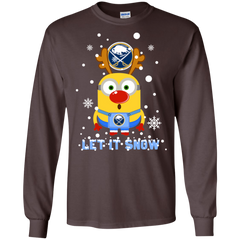 Minion Buffalo Sabres  Ugly Christmas Sweaters Let It Snow LS Cotton T-Shirt - The White Eagles