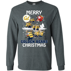 California Golden Bears T Shirts Minions Santa Claus Merry Christmas LS Cotton T-Shirt - The White Eagles