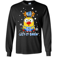 Minion Central Connecticut State Blue Devils Ugly Christmas Sweaters Let It Snow LS Cotton T-Shirt - The White Eagles