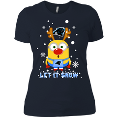 Minion Carolina Panthers Ugly Christmas Sweaters Let It Snow Ladies' Shirt - The White Eagles