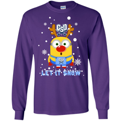 Minion Charleston Southern Buccaneers Ugly Christmas Sweaters Let It Snow LS Cotton T-Shirt - The White Eagles