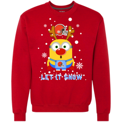 Minion Cleveland Browns Ugly Christmas Sweaters Let It Snow Sweatshirt - The White Eagles