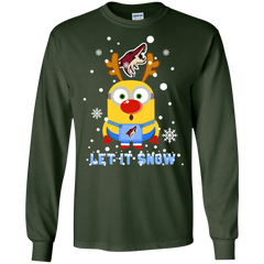 Minion Arizona Coyotes Ugly Christmas Sweaters Let It Snow LS Cotton T-Shirt - The White Eagles