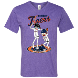 Detroit Tigers Baseball Rick And Morty Men's V-Neck T-Shirt - The White Eagles