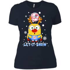 Minion New York Yankees  Ugly Christmas Sweaters Let It Snow Ladies' Shirt - The White Eagles