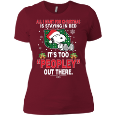 I Want For Christmas Is Staying In Bed Snoopy The Peanuts Movie Ladies' Shirt - The White Eagles