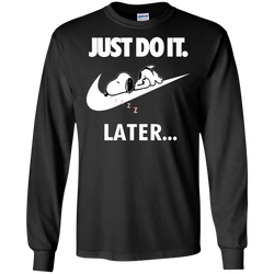 Just Do It The Peanuts Movie Snoopy Nike Logo LS Cotton T-Shirt - The White Eagles