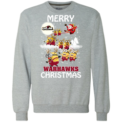 Louisiana Monroe Warhalks Ugly Christmas Sweaters Minions Santa Claus Sweatshirt - The White Eagles