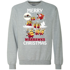 Louisiana Monroe Warhalks Ugly Christmas Sweaters Minions Santa Claus Sweatshirt - The White Eagles