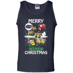 Florida Gators Ugly Christmas Sweaters Minions Santa Claus Merry Christmas Tank Top - The White Eagles