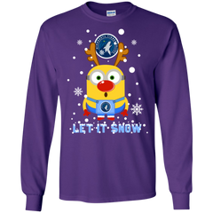 Minion Minnesota Timberwolves Ugly Christmas Sweaters Let It Snow LS Cotton T-Shirt - The White Eagles