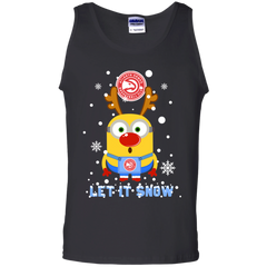 Minion Atlanta Hawks Ugly Christmas Sweaters Let It Snow Tank Top - The White Eagles