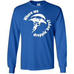 Fortnite Where We Droppin LS Cotton T-Shirt - The White Eagles