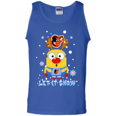 Minion Baltimore Orioles  Ugly Christmas Sweaters Let It Snow Tank Top - The White Eagles