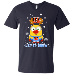 Minion Cincinnati Bengals Ugly Christmas Sweaters Let It Snow Men's V-Neck T-Shirt - The White Eagles