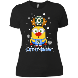 Minion Oakland Athl  Ugly Christmas Sweaters Let It Snow Ladies' Shirt - The White Eagles