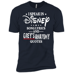 I Speak In Disney Song Lyrics And Grey's Anatomy Quotes Shirt Men's Sleeve Shirt - The White Eagles
