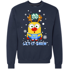 Minion North Dakota Fighting Hawks Ugly Christmas Sweaters Let It Snow Sweatshirt - The White Eagles