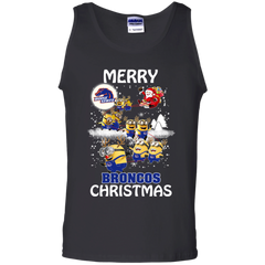 Boise State Broncos Ugly Christmas Sweaters Minions Santa Claus Merry Christmas Tank Top - The White Eagles