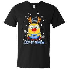 Minion Eastern Illinois Panthers Ugly Christmas Sweaters Let It Snow Men's V-Neck T-Shirt - The White Eagles
