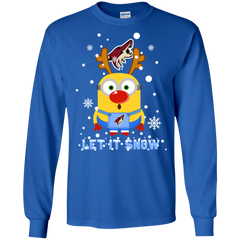 Minion Arizona Coyotes Ugly Christmas Sweaters Let It Snow LS Cotton T-Shirt - The White Eagles