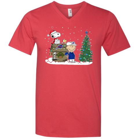 Buffalo Bills Snoopy The Peanuts Ugly Christmas Sweater  Super Bowl Men's V-Neck T-Shirt - The White Eagles