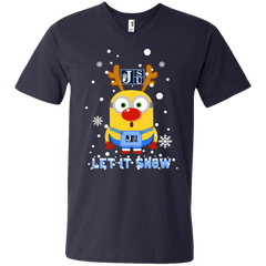 Minion Jackson State Tigers Ugly Christmas Sweaters Let It Snow Men's V-Neck T-Shirt - The White Eagles