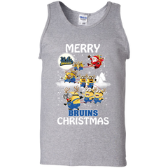 Ucla Bruins Ugly Christmas Sweaters Minions Santa Claus Merry Christmas Tank Top - The White Eagles