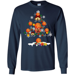 Christmas Is Coming Basketball Santa Claus Ugly Christmas Sweater LS Cotton T-Shirt - The White Eagles
