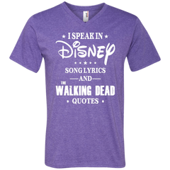I Speak In Disney Song Lyrics And The Walking Dead Quotes Shirt Men's V-Neck T-Shirt - The White Eagles