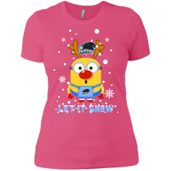 Minion Eastern Illinois Panthers Ugly Christmas Sweaters Let It Snow Ladies' Shirt - The White Eagles
