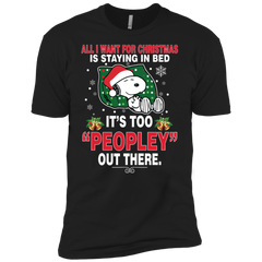 I Want For Christmas Is Staying In Bed Snoopy The Peanuts Movie Men's Sleeve Shirt - The White Eagles